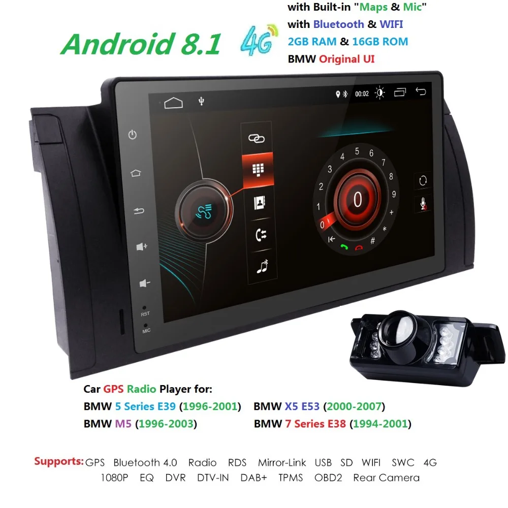 9 &quot1 DIN Авторадио автомобиля без DVD мультимедиа для BMW E39 bmw x5 e53 M5 Android 8 1 Gps