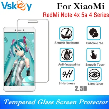 

VSKEY 10PCS 2.5D Tempered Glass For Xiaomi Note 4X Screen Protector Redmi 5A Anti-Scratch Protective Film