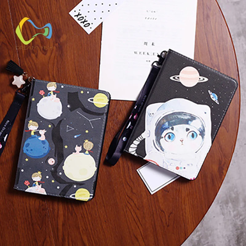 

Estuches for Ipad Mini 4 Case PU Leather Space Astronaut Cat Smart Flip Stand Screen Protector Cover for Apple Gadget A1538