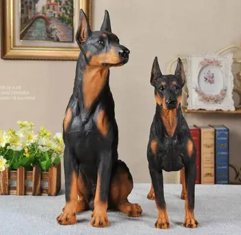 

Creative Sculpture of Doberman Dog Articles Creative Soft-fitting Home Decoration Animal Model Resin Handicraft Arrangement