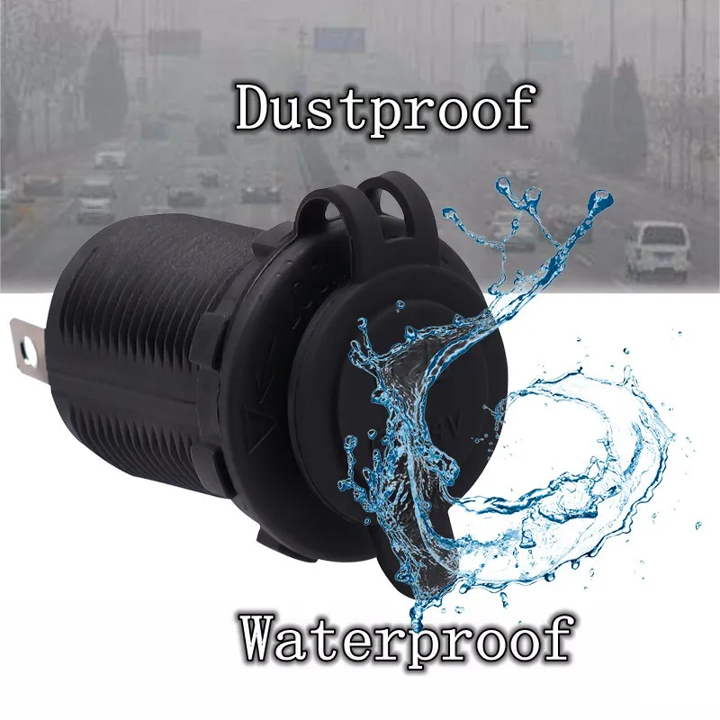 Waterproof Dustproof 5V 2.1A Dual USB Car Power Charger Adapter Blue LED 12-24V for Car Truck Boat Motorcycle Cigarette Lighter  (6)