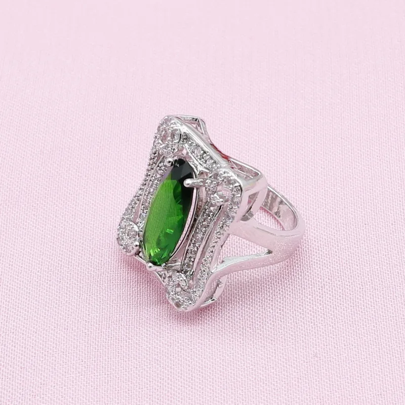 925 Серебряный ювелирный набор с браслетом синий зеленый полудрагоценный для женщин кулон ожерелье обруч серьги наборы кольцо подарочная коробка