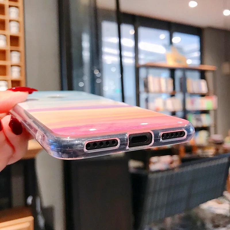 Яркий светло розовый синий мраморный мягкий чехол для телефона Xiaomi 9 9se 8 8Lite Redmi 5 6 7
