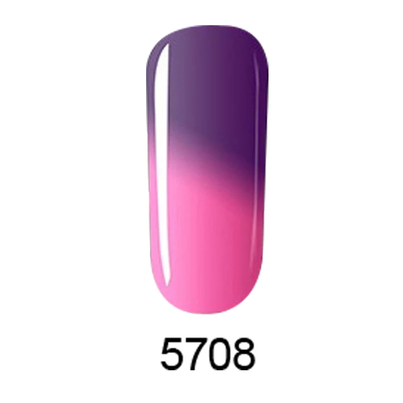 Катунесс Радуга термальный гель для изменения цвета замочить голографический Лак Блеск температура личный Лаки ногтей - Цвет: 5708