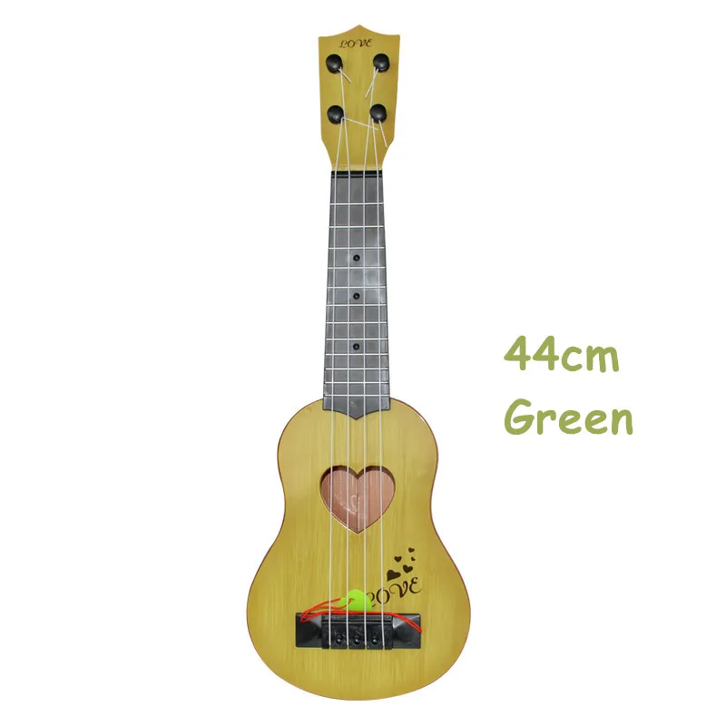 36/46 см милое Животные мини музыкальный цепи Гавайская гитара детская Гитара Музыкальные игрушки для детей образование для начинающих - Цвет: 44cm Green
