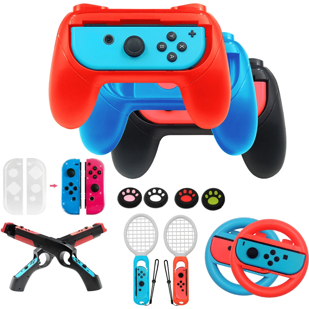  Switch Accessories - Family Bundle Accessories for Nintendo  Switch, Carry Case& Screen Protector,4 Pack Joy Con Grips and Steering  Wheels, Case Cover,Stand Mount,Joy Con Charger and More. : Video Games