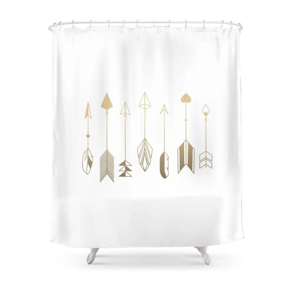Be Brave Little Arrow (gold) Shower Curtain Waterproof Polyester Fabric Bathroom Decor Multi-Size Printed | Дом и сад