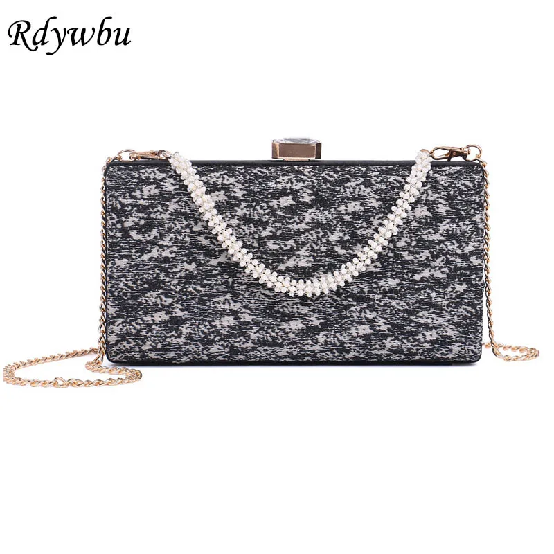 

Rdywbu Luxury Lace Evening Bag Trendy New Women's Fashion Beading Chain Flap Clutches Wedding Party Shoudler Bag Purse B645