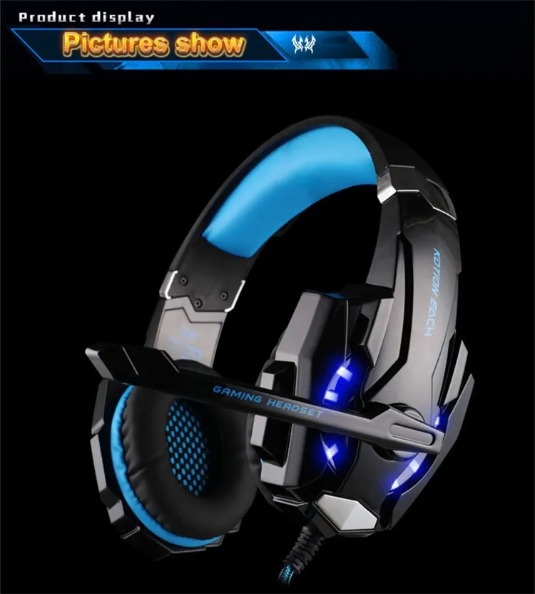 G9000 USB 7.1 Surround Sound Version Game Gaming Headphone Computer Headset Earphone Headband with Microphone LED Light (10)