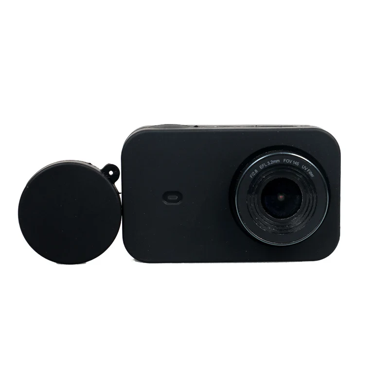 Protective Silicone cover with lens cap + Protective Frame Case Housing black for Xiaomi Mijia Mini Action Camera Accessories (7)