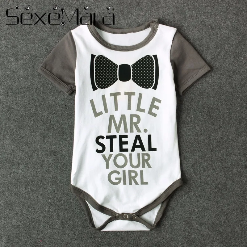  Summer Casual Newborn Children Baby Boy Cotton Clothing O-Neck Letters Short Sleeve One-Piece Cloth