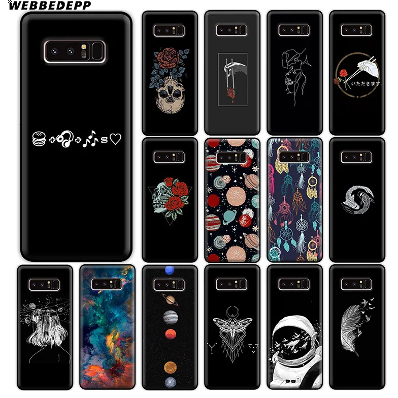 WEBBEDEPP Move Space Skull Girl Soft Silicone Case for Samsung Galaxy A9 A8 A7 A6 Plus 2018 A5 A3 2017 2016 Note 9 8 |
