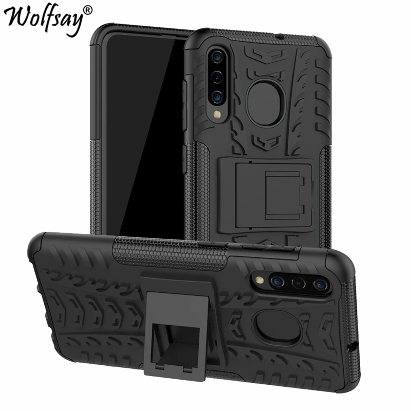 Чехол Wolfsay для Samsung Galaxy A20 мягкий резиновый и жесткий чехол A205F держатель телефона
