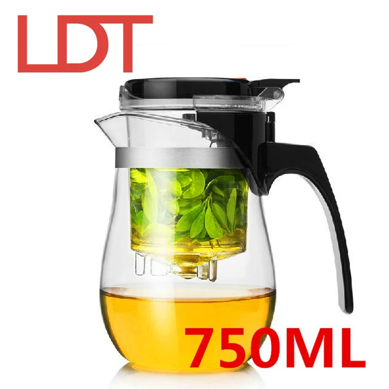 LDT 750ML Handwork Glass Kettle Food Grade Filter Tea Pot Chinese Kung Fu Tea Sets Flower