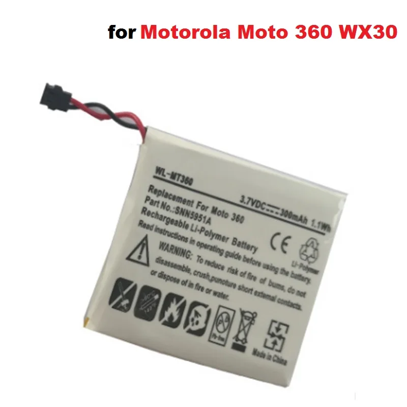

3.7V 300mAh Battery SNN5951A for Smartwatch Motorola Moto 360 WX30 Smart Watch Li-Po Polymer Rechargeable Bateria Pack+Trackable