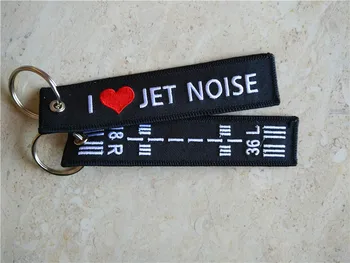 

I Love Jet Noise 18R 36L Aviation Embroidered Key Chain Keyrings