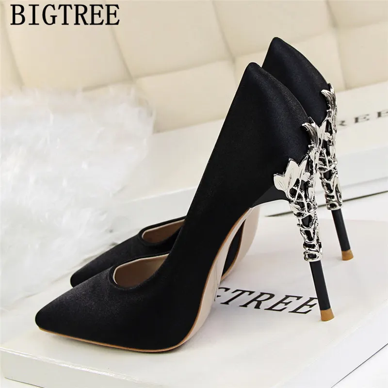 red heels wedding shoes bride new arrival 2019 women high heels dress shoes women black heels bigtree shoes zapatos mujer tacon