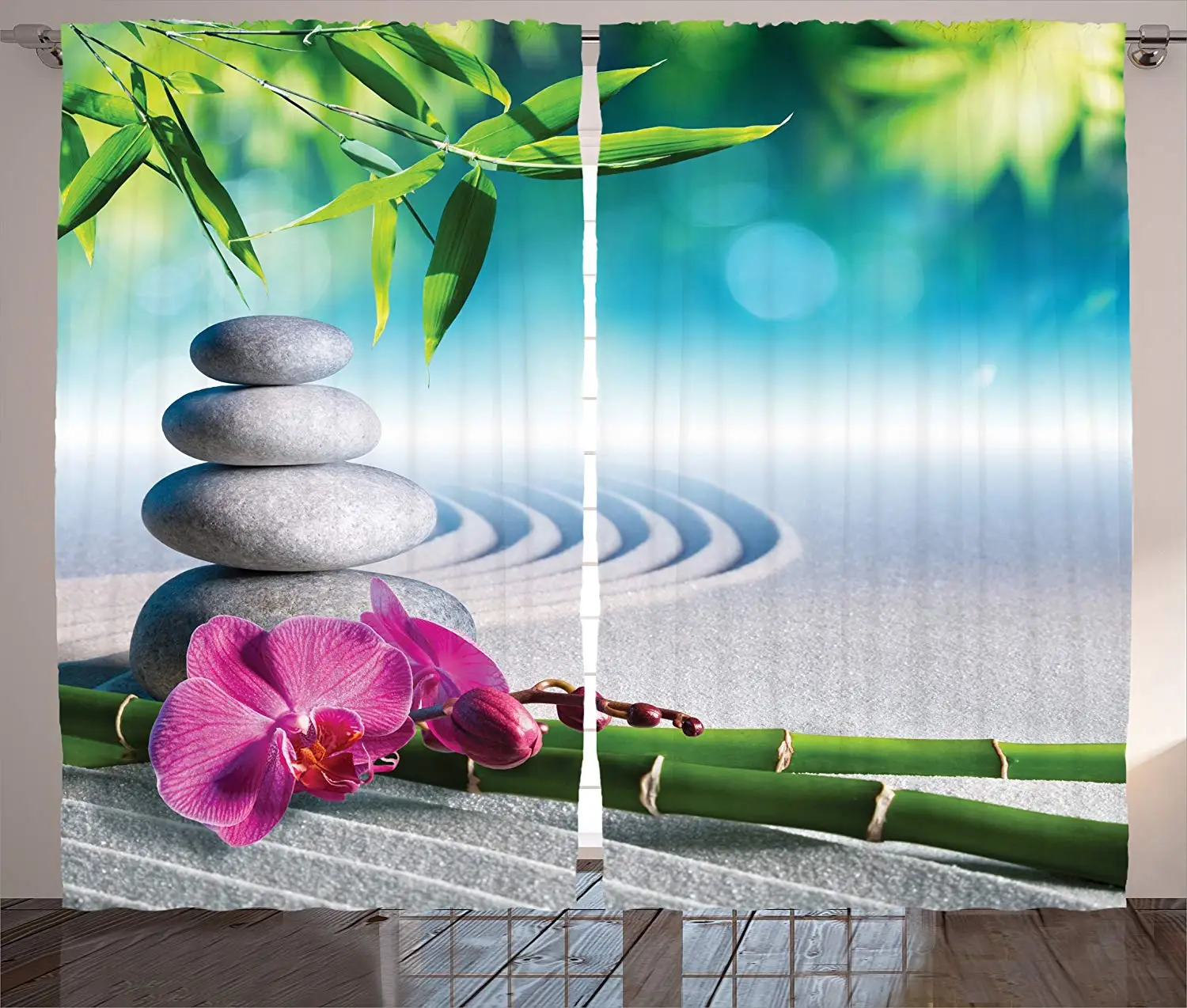 Спа Декор шторы по песку орхидеи и массажные камни в дзен сад солнечный день медитация гостиной спальня декор 2 панели комплект