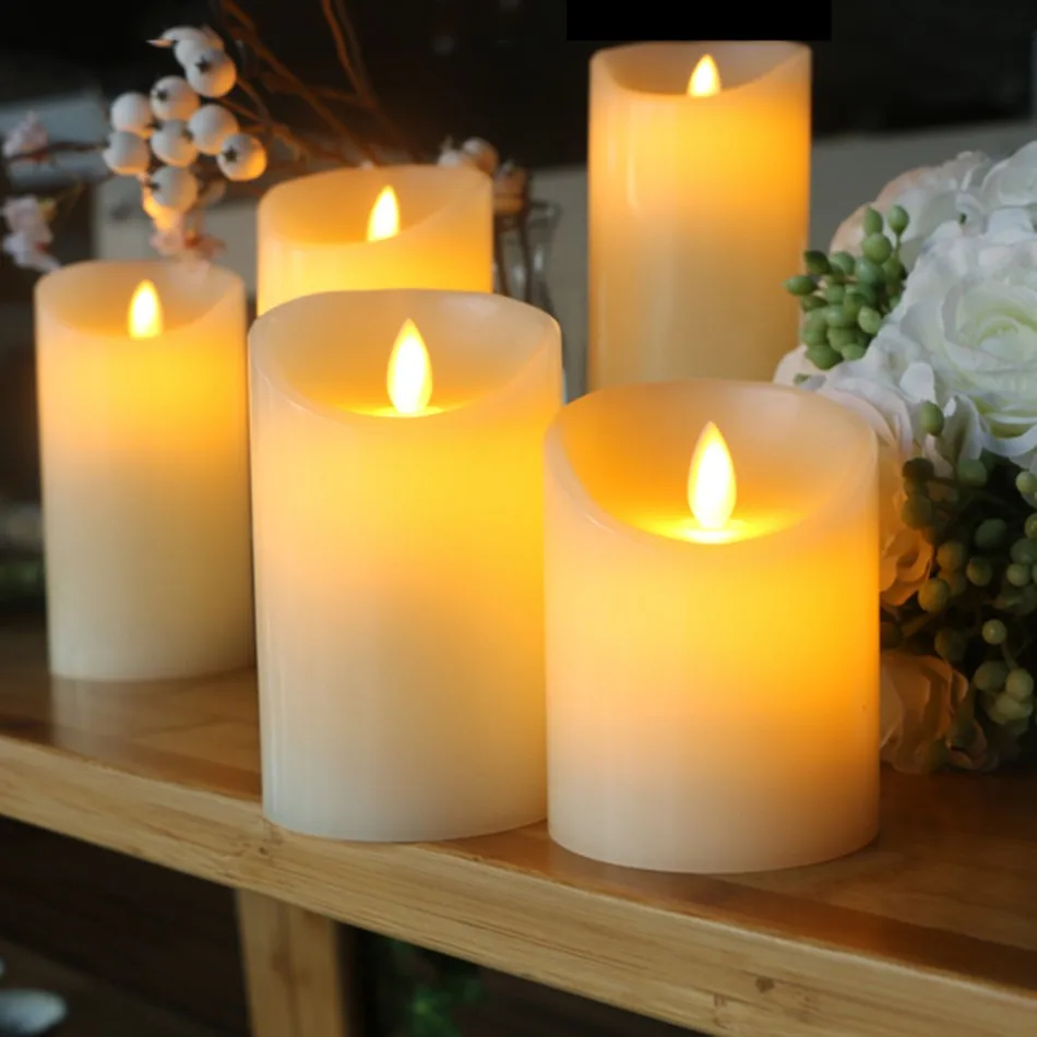 Flameless Led Electronic Wedding Candle Made By Real Wax With