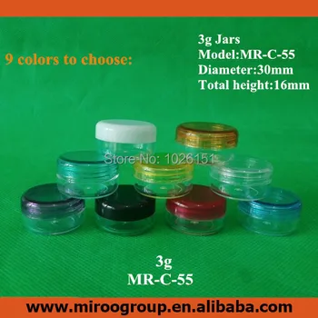 

3 g gram cosmetic jars empty cosmetic container sample containers 3g plastic jar with lids cream jars cosmetic packaging 100pcs