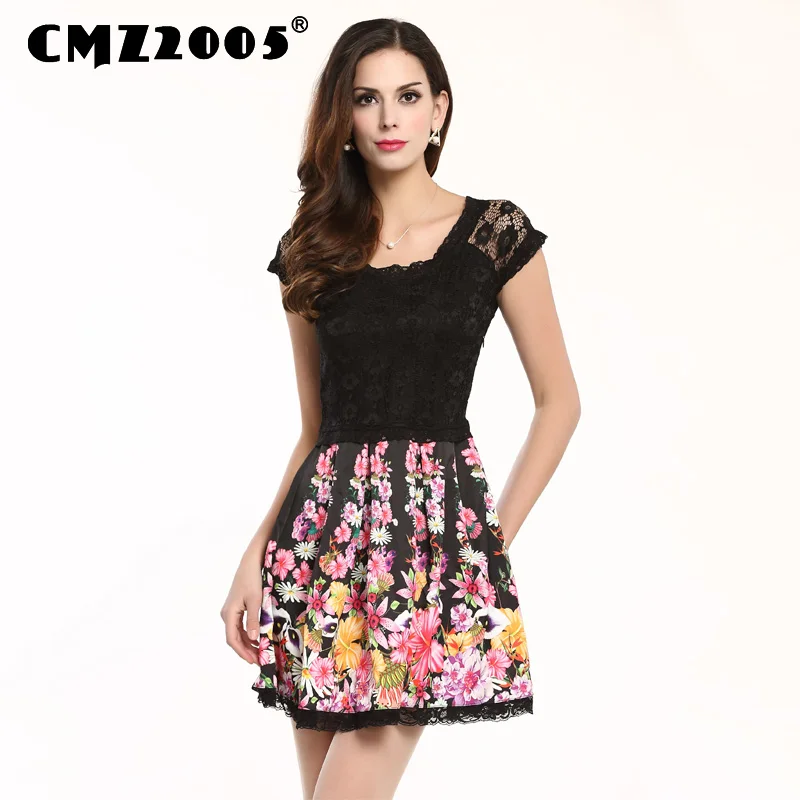 Buy Cheap Hot Sale Women's Apparel High-Quality Printing Short Sleeve Round Neck Sexy Mini Fashion Summer Dress Personality Dresses 68053