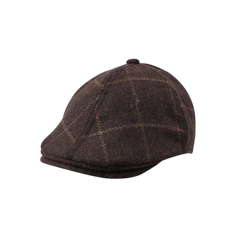 Casual Plaid Baby Beret Hat Classic Handsom Toddler Boys Caps Fashion Kids Beret Hat For Boys Spring Autumn Baby Boys Clothing (7)