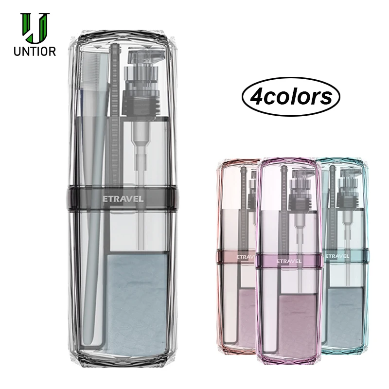 UNTIOR 5Pcs Bathroom Accessories Sets Plastic Creative Portable Travel Wash Cup Set Toothbrush Toothpaste Toiletries Storage BOX
