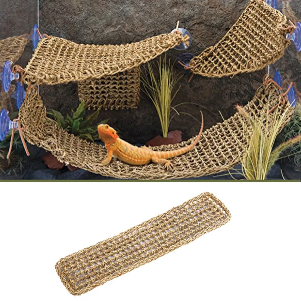 Seaweed Lizard Hammock Swing Pet Lounger Reptile Toy Hanging Bed Mat Small Hermit Crabs Geckos Bed Mats Pet Reptile Accessories (1)