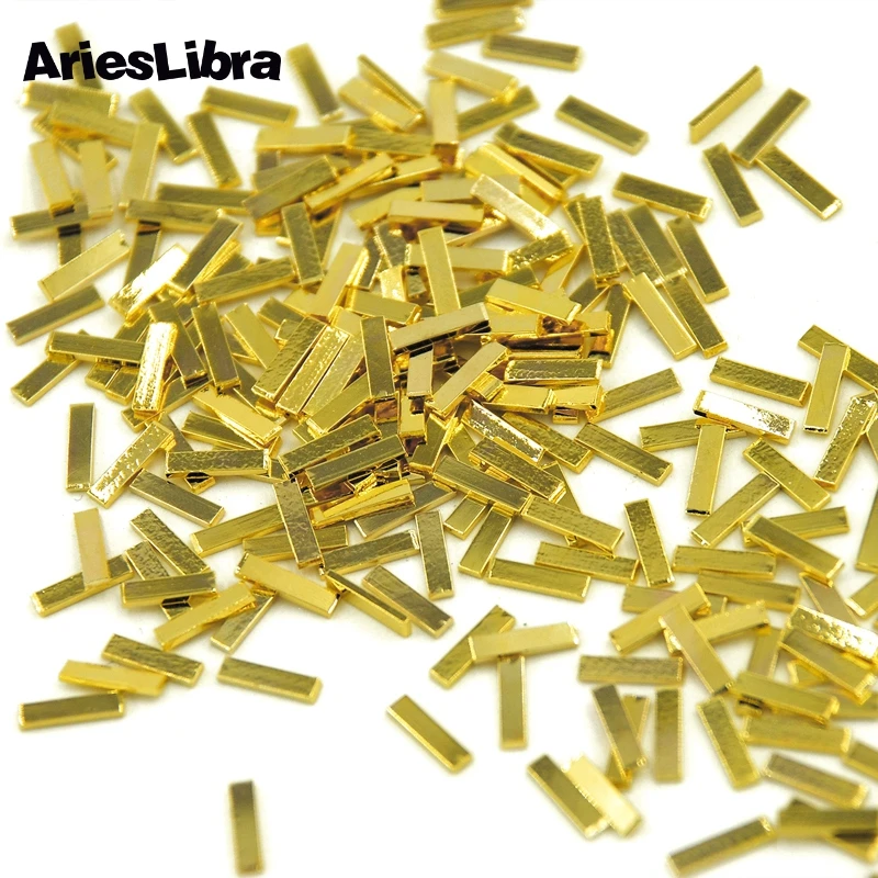 

AriesLibra 20PCS Gold-Plated Strips Rhinestone Stickers 4 Size Nail Art Decorations Nail Rhinestones Accessories Nail Art Design