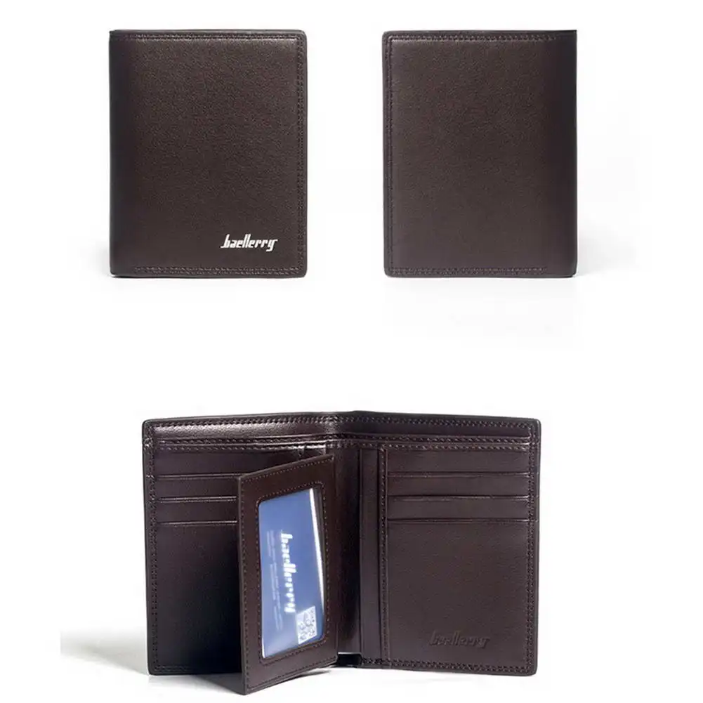 Мужской бумажник с поперечным сечением мягкий кошелек модная сумка большой емкости-B5 - Цвет: Coffee stand
