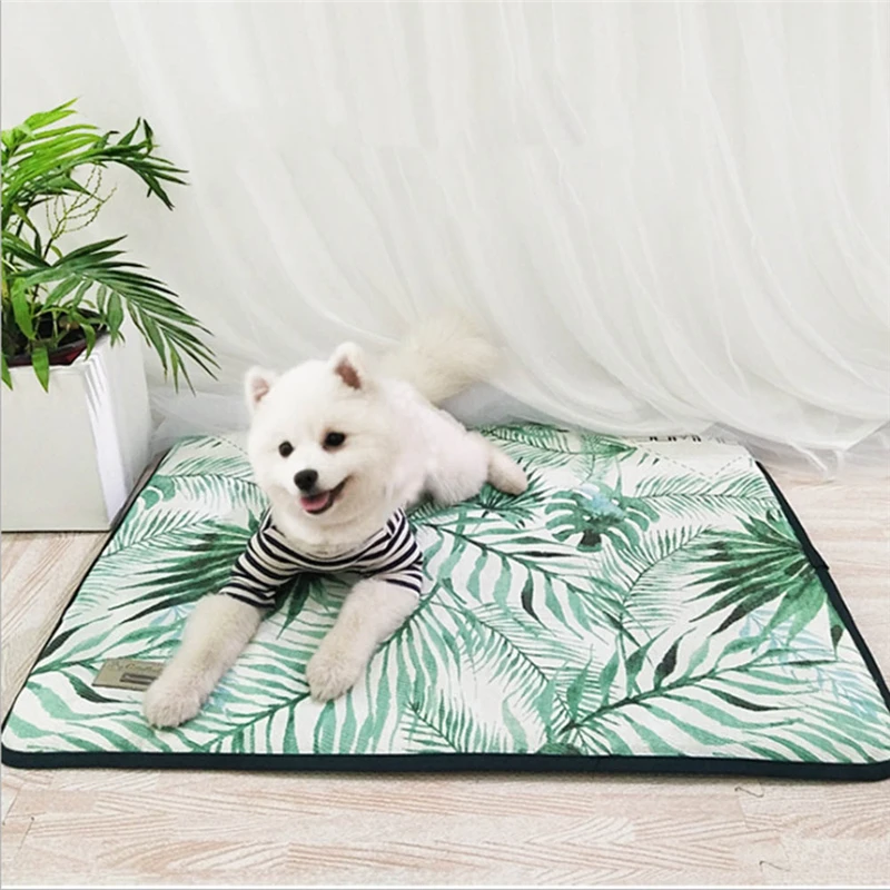 

Cat Dog Summer Pet Cooling Mat Cushion Fully Removable Washable Mat Pet Ice Silk Cat Dogs Floor Blanket Sleeping Bed Mat