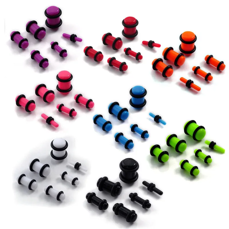 12 Pcs/Lot Acrylic Ears Ring Bar Plastic Earring Expansion Tragus Women