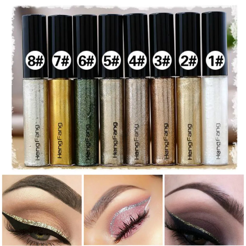 4Pcs/Set Sparkling Glitter Metallic Waterproof Liquid Eye liner Eye Party  Wedding Makeup Eye Liner Tools