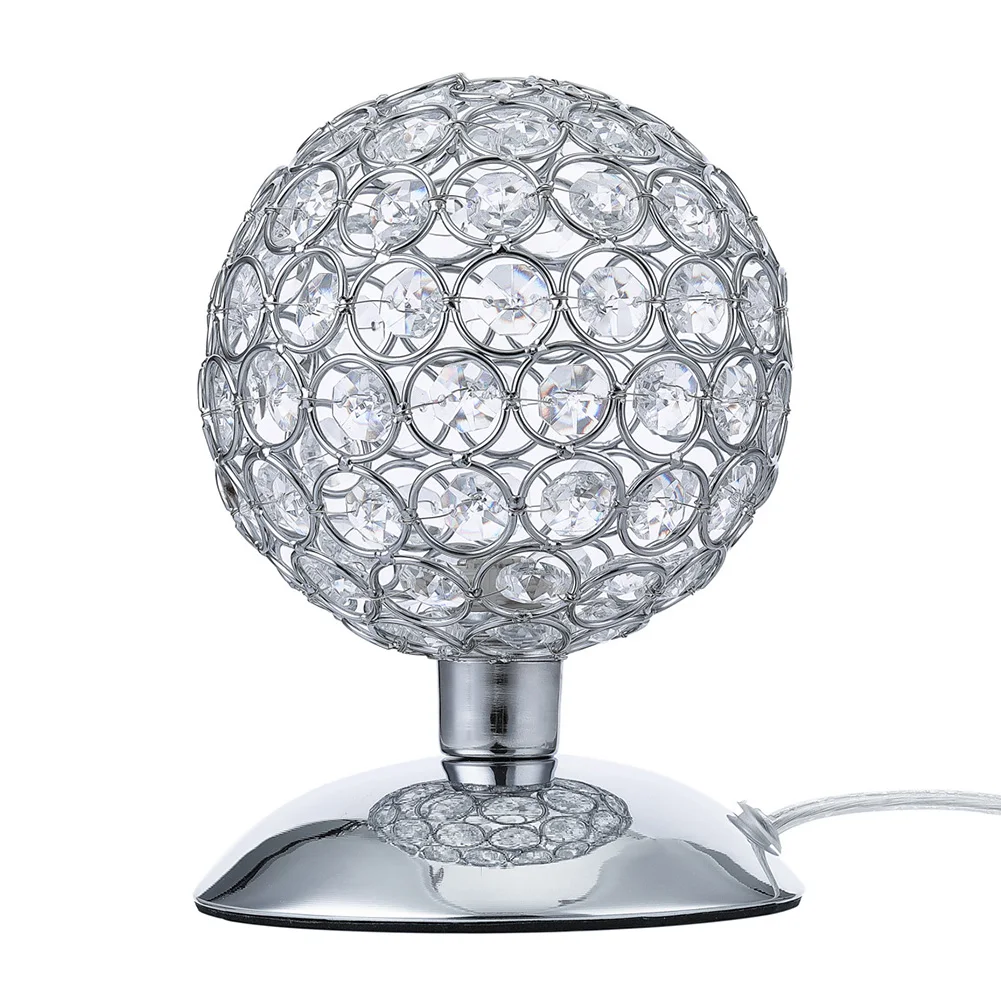 

Bedroom Dimmable Hotel Bedside Crystal Table Lamp Modern G9 Bulb Sensor Art Decoration Practical Ball Living Room