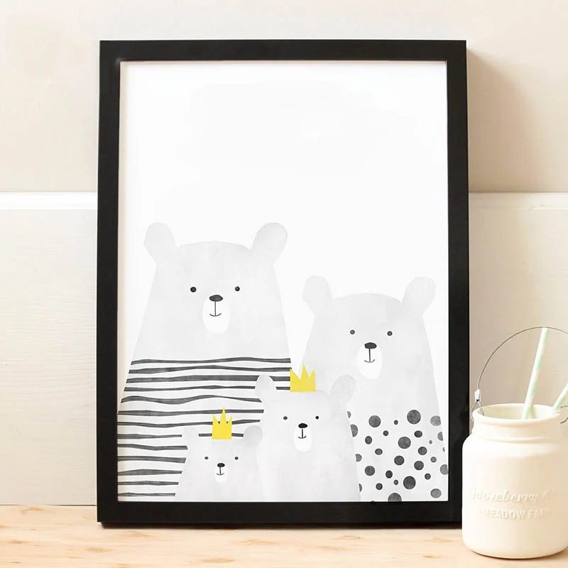 Family-of-Bears-a-Nordic-decorative-painting-canvas-children-bedroom-creative-murals-cartoon-painting-gift-No (2)