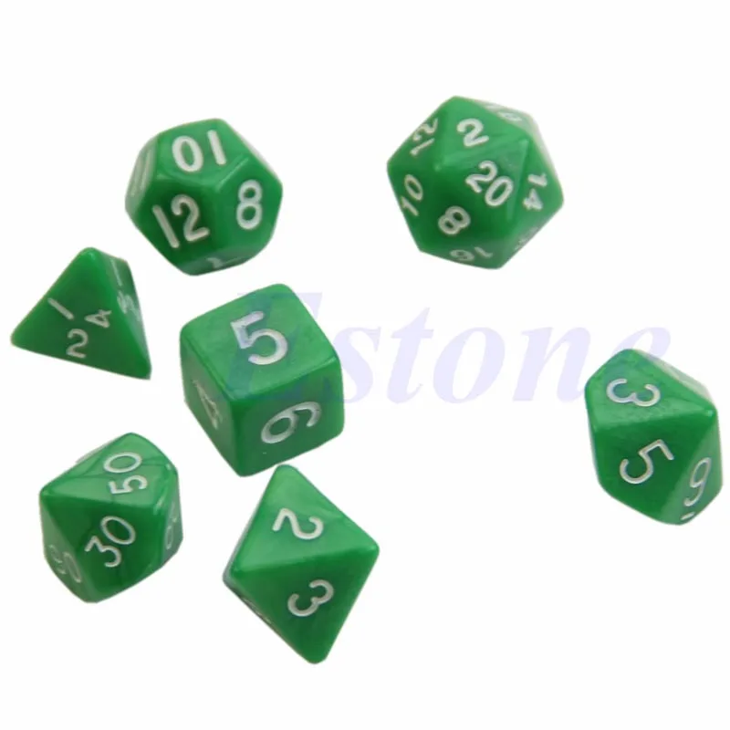 7Pcs/set Polyhedral Sided Dice D4 D6 D8 D10 D12 D20 For RPG Poly Table Game PDH 