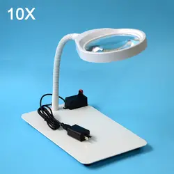 Светодиодный светильник Лупа металлический шланг увеличительное стеклянный стол настольная лампа для чтения свет с USB