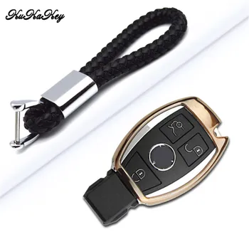 

For Mercedes Benz W203 W210 W211 W124 W202 W204 W205 AMG TPU Key Case Cover with Braid Hand Woven Rope Keychain Ring Car Styling