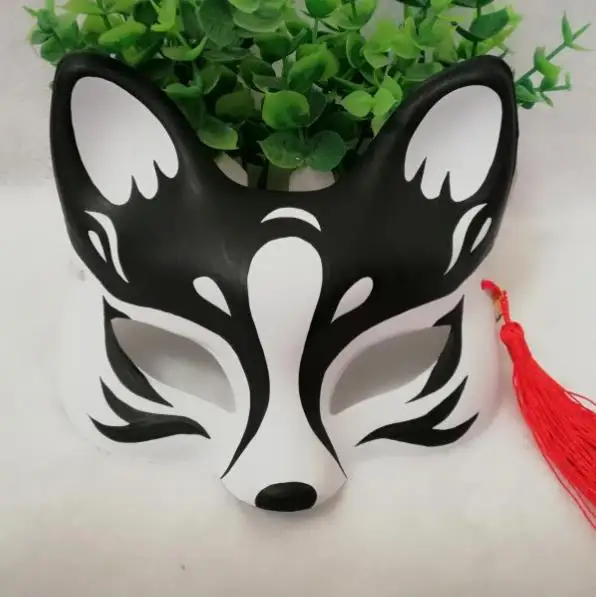 

Japanese Anime Natsume Yuujinchou Husky Fox Mask Hand Painted PVC fox half face mask cosplay Halloween