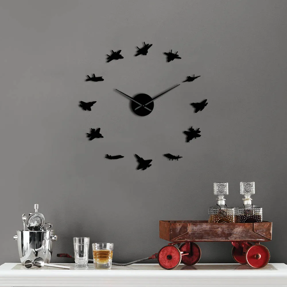 

Custom War Airplane Acrylic DIY Wall Watch Quartz Clock Battery Operated Aviation Flight School Certified Pilot Novelty Gift
