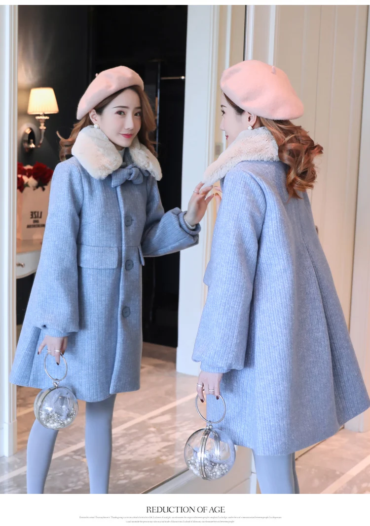 Корейские модные зимние пальто для беременных; свободная верхняя одежда с отложным воротником; Одежда для беременных женщин; зимние плотные теплые куртки для беременных