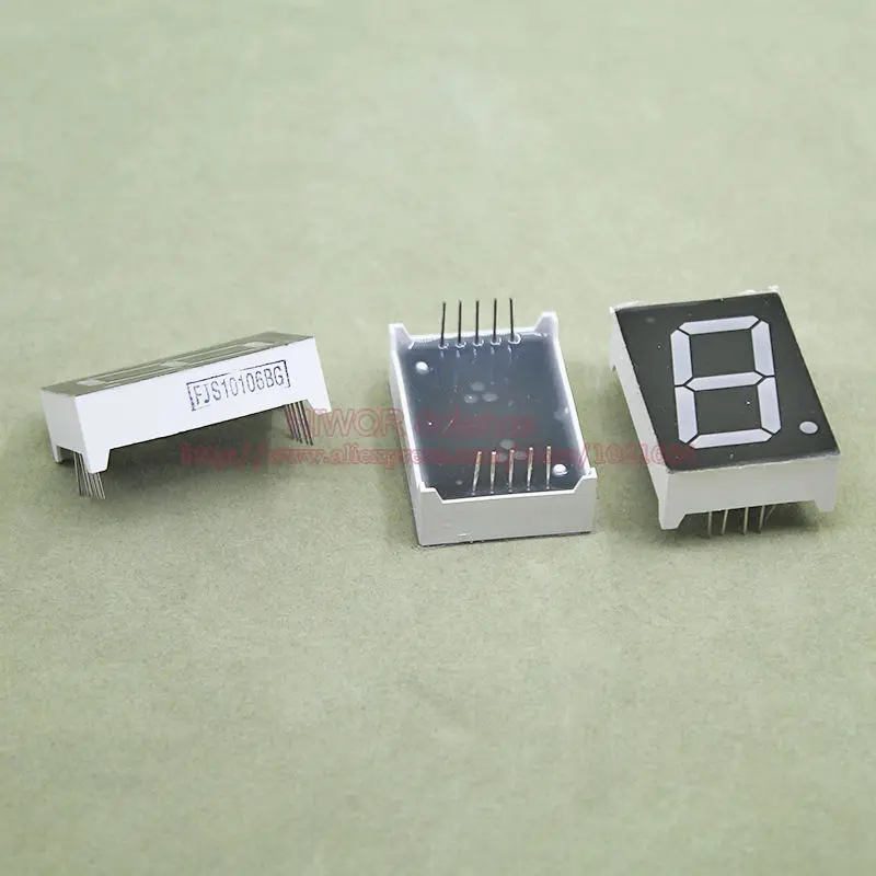 

(10pcs/lot) 10 Pins 10011BG 1 Inch 1 Bit Digit 7 Segment Green LED Display Share Common Anode Digital Display