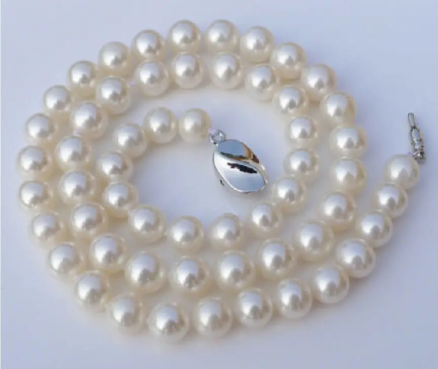 

Free shipping hot sale Women Bridal Wedding Jewelry >>Huge AAA 10-11mm natural south sea white Pearl necklace 17 inch