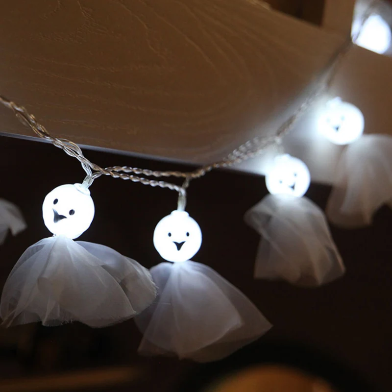 

Ghost Light String Halloween Decoration Props Outdoor Garden LED Light String Christmas Lantern Ghost Festival Supplies 2.5m