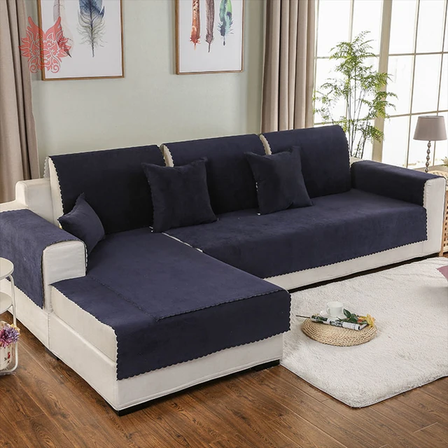 Navy Blue Green Waterproof Sofa Cover Silica Gel Anti Slip Covers Navy Blue Green Waterproof Sofa Cover Silica Gel Anti Slip Covers Fundas De Sectional