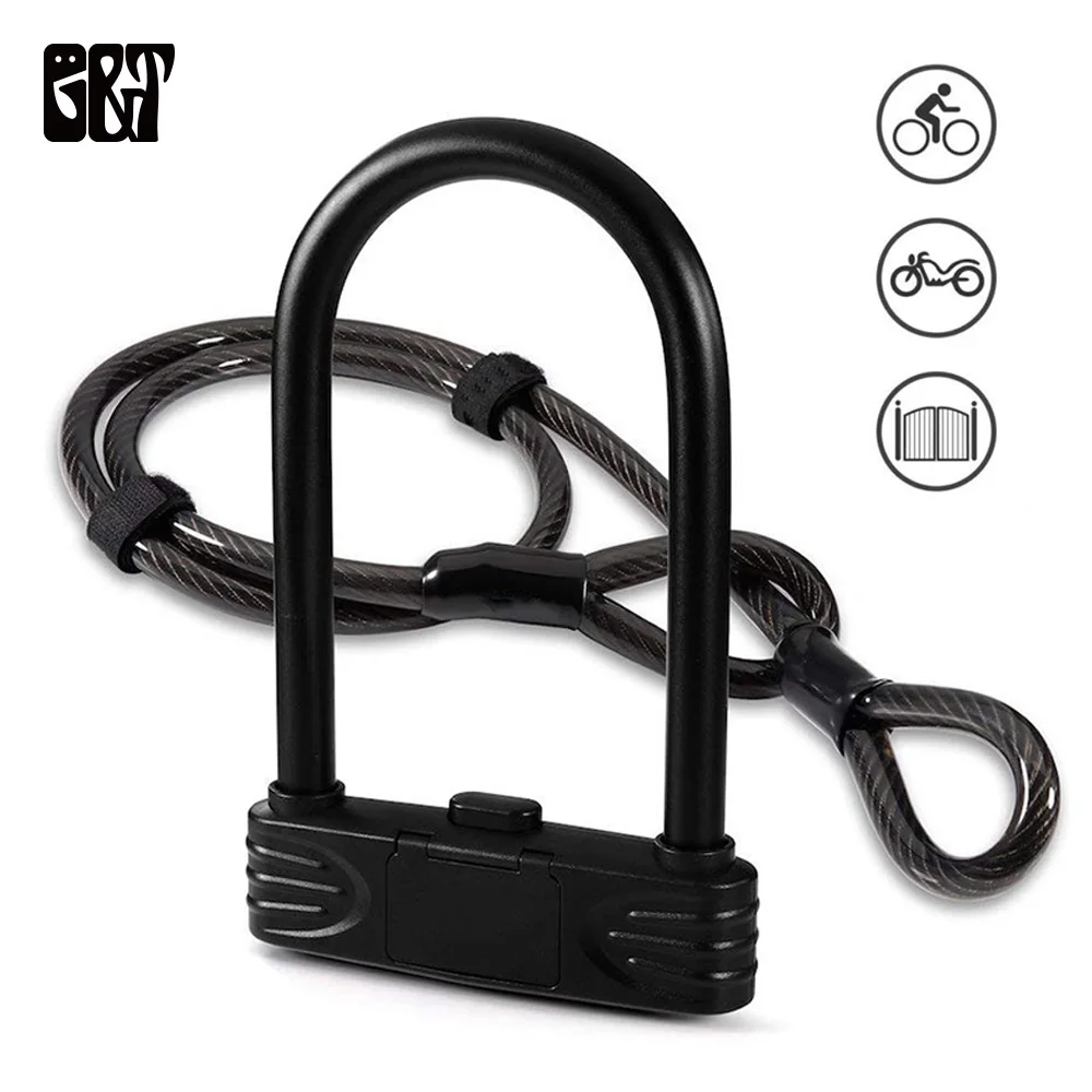 

GT Heavy Duty 5-Digit Bicycle Bike Combination U-Lock Bike Bicycle Motorcycle Cycling Scooter Security Steel Chain Safety Lock