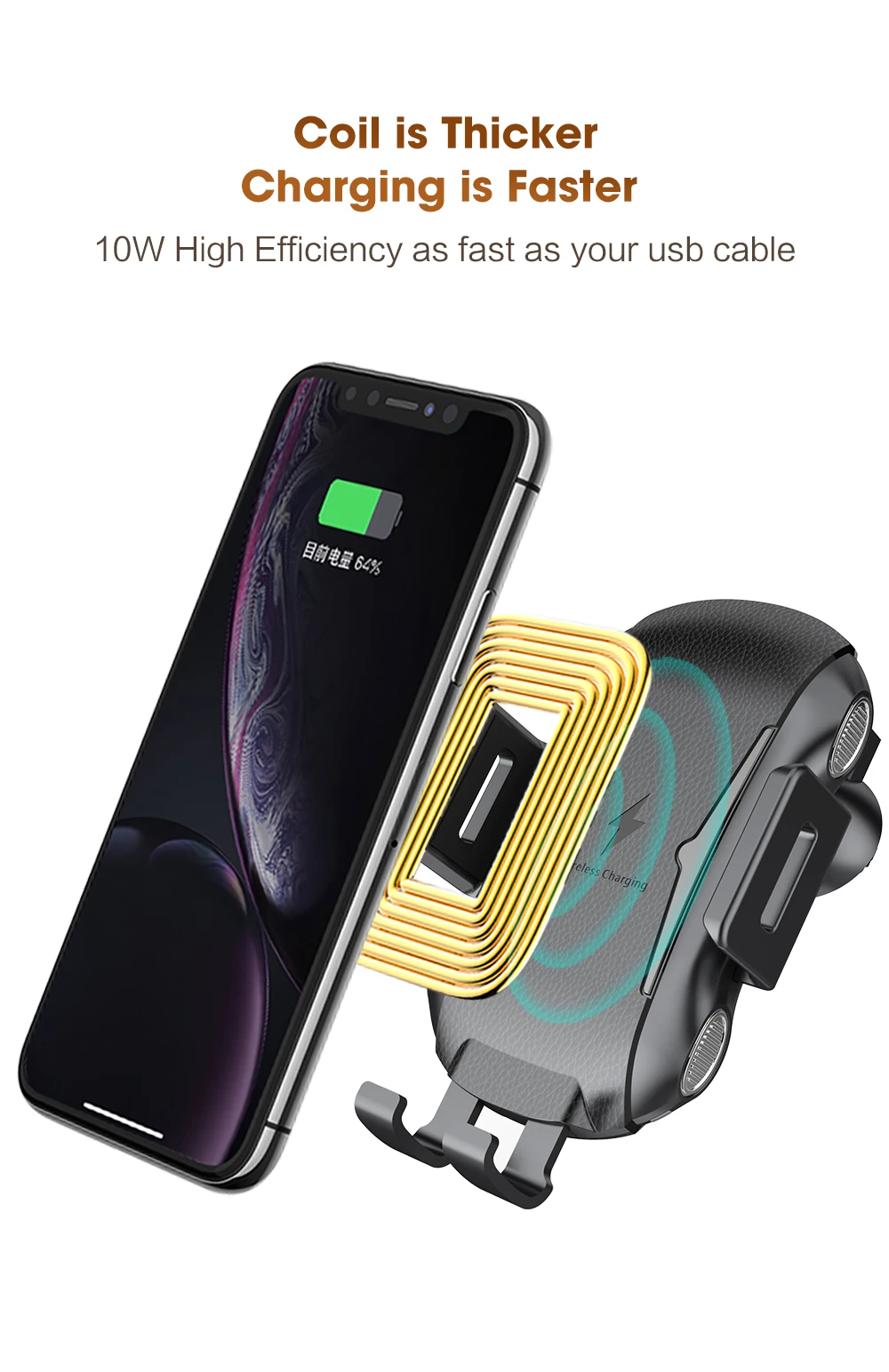 SIKAI автомобильный держатель зарядная док-станция для iPhone X Xs samsung Fold Интеллектуальная Индукционная 10 Вт Беспроводная зарядная док-станция для huawei MateX