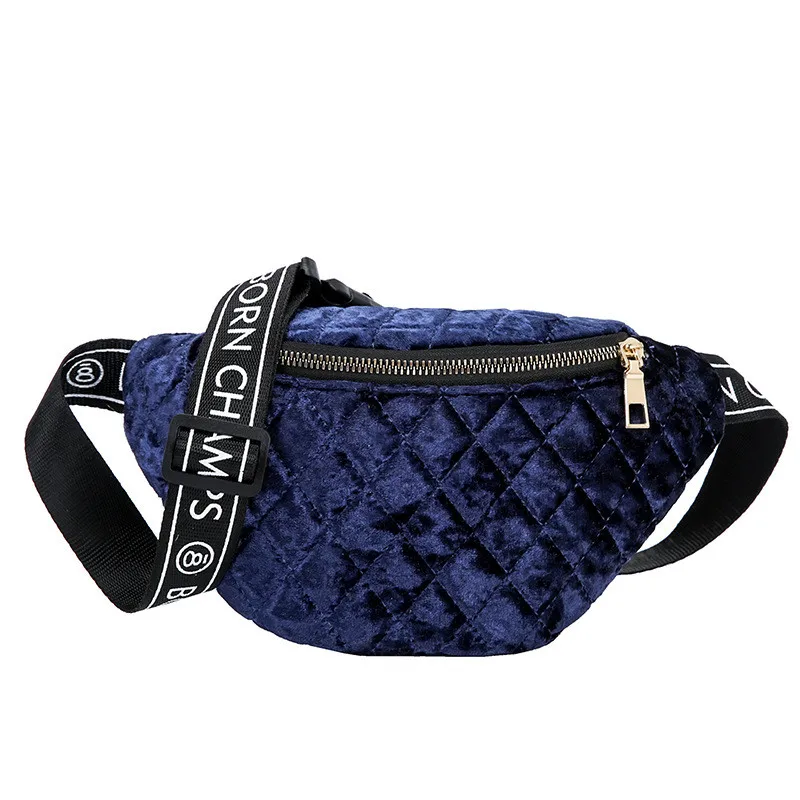 Winter Sports Fashion Solid Velour Waist Pack Women Pillow Belt Waist Bag Pouch Zipper Multi-color Ladies Fanny Pack 5 Colors