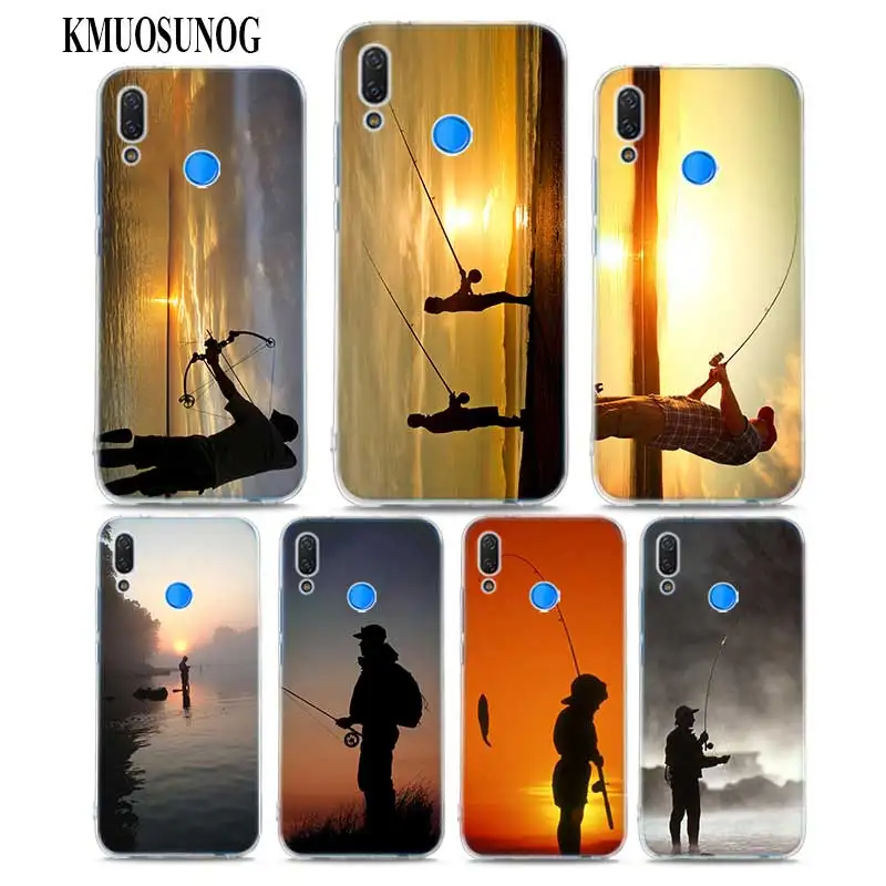 

Transparent Soft Silicone Phone Case hunting fishing for huawei P Smart Nova 3i P20 P10 P9 P8 Lite 2017 Pro Plus