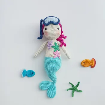 

crochet toys crochet amigurumi doll mermaid girl model number TS041306